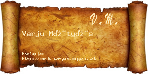 Varju Mátyás névjegykártya
