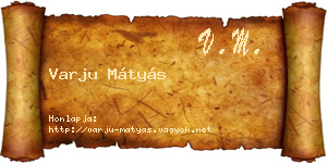 Varju Mátyás névjegykártya